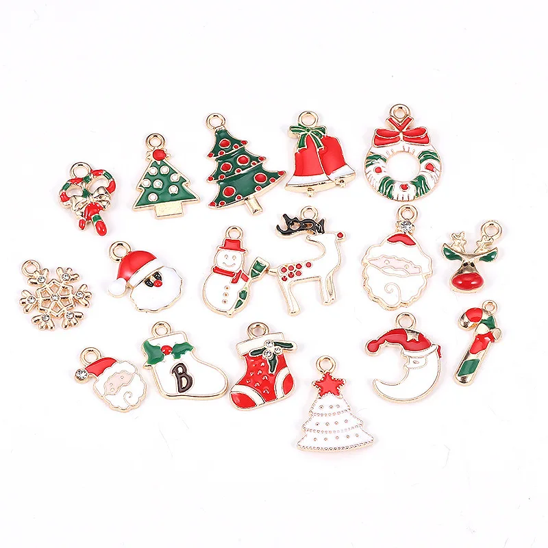 

Christmas Pendant Mixed Charms Christmas Pendants Ornaments Alloy Diy Jewelry Accessories For Xmas Tree Decor Kids Gift