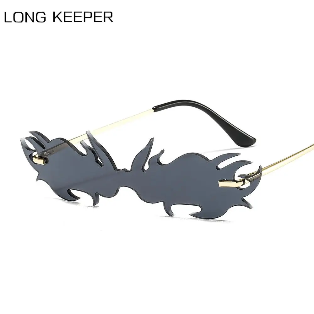 Солнцезащитные очки без оправы Uv400 для мужчин и женщин в стиле ретро|Женские