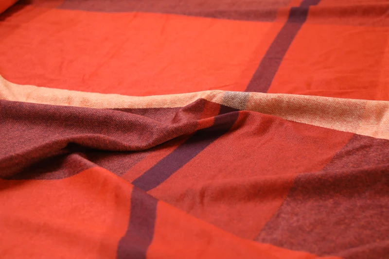 Высококачественная шерстяная и кашемировая ткань темно оранжевый пестрый