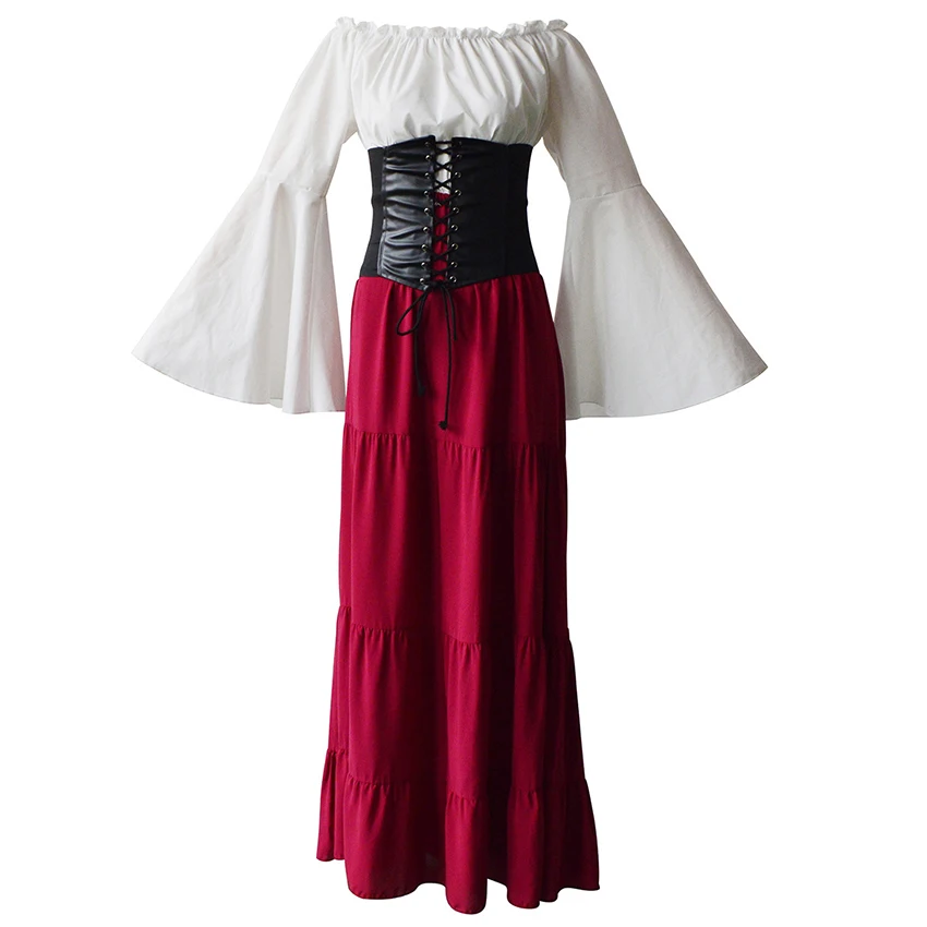 Средневековый Костюм 2020 костюм на Хэллоуин для женщин длинное платье старого
