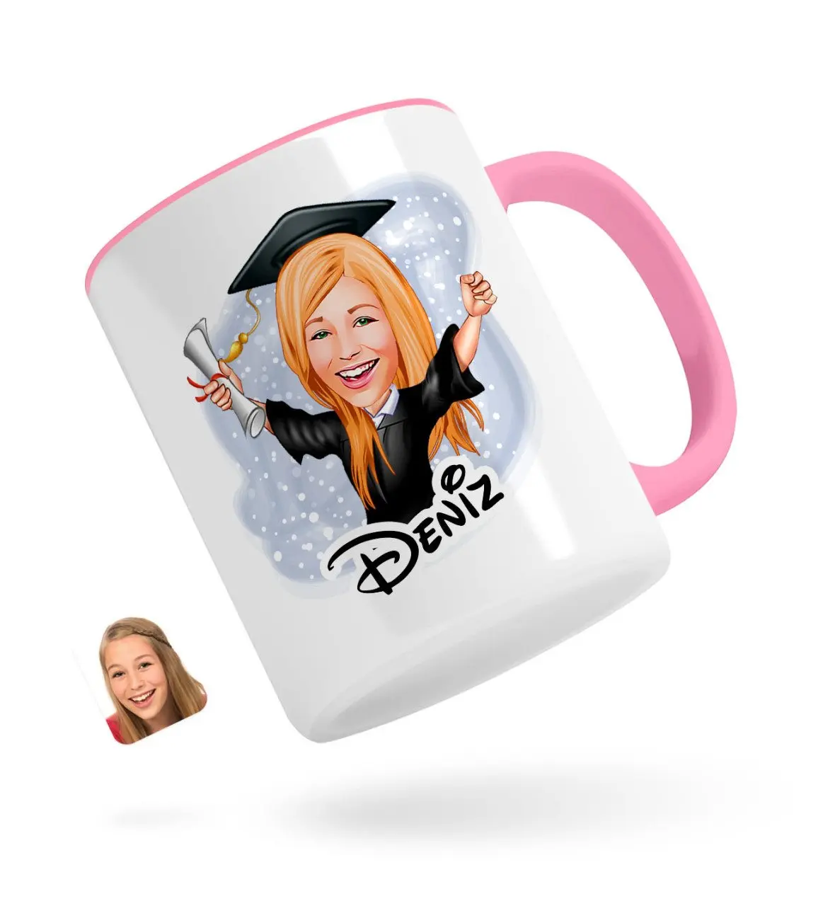 

Персонализированные Для женщин Градуированный карикатура розовый кружка Bardak-1