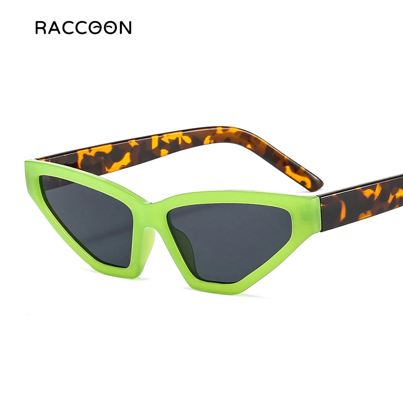 

Ins Popular Fashion Cat Eye Vintage Women Sunglasses Retro Triangle Colorful Eyewear Shades Uv400 Men Green Purple Sun Glasses