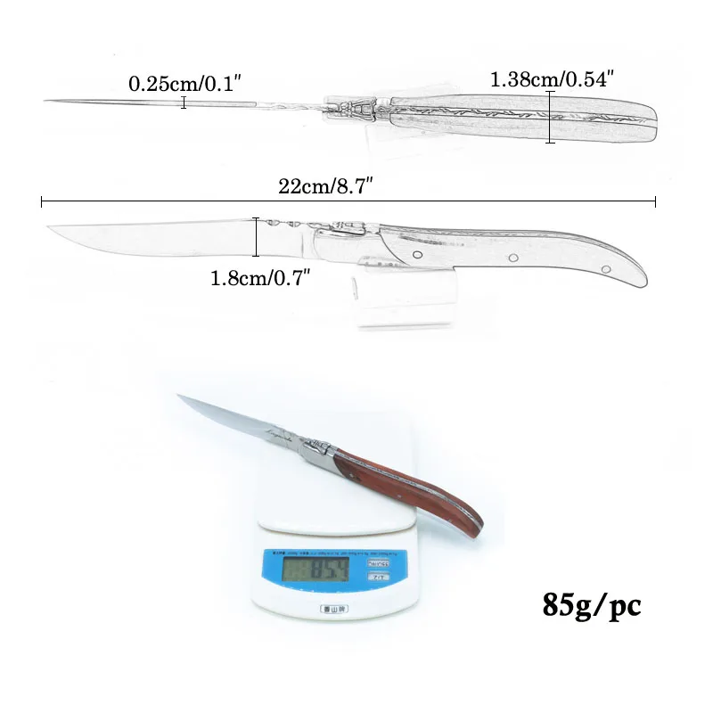 

6pcs Stainless Steel Laguiole Steak Knife Dinner Fork Set with Rosewood Handle Restaurant Cutlery Dinnerware Xmas Flatware Set