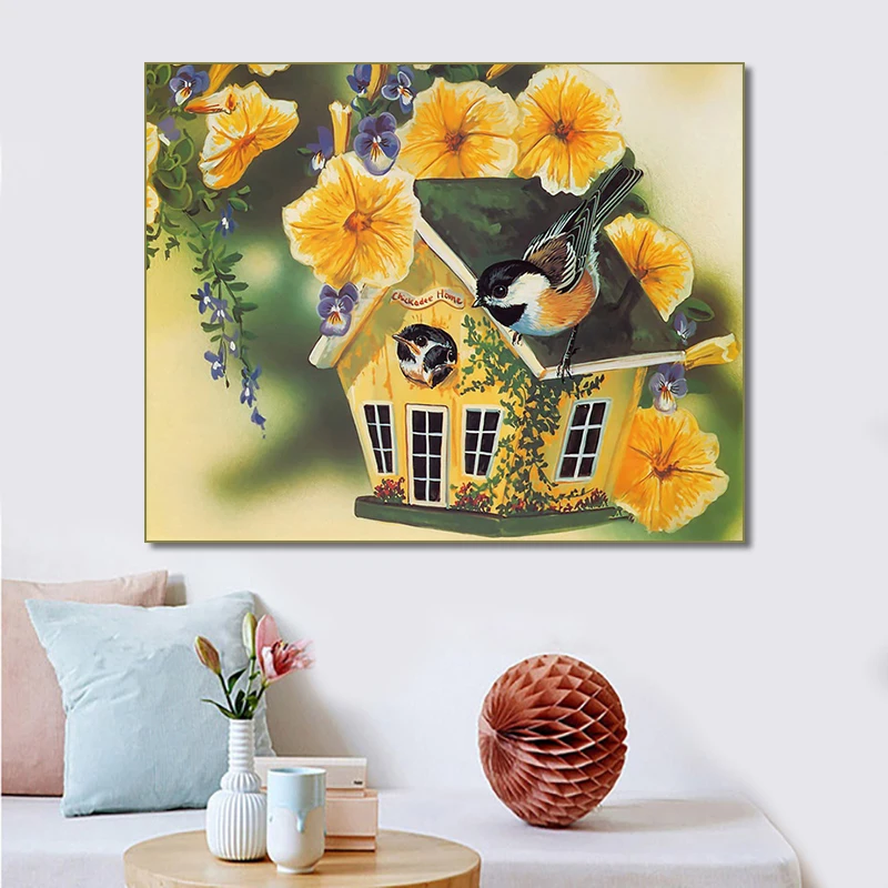 Laeacco акварельная картина на холсте каллиграфия современный весенний птичий