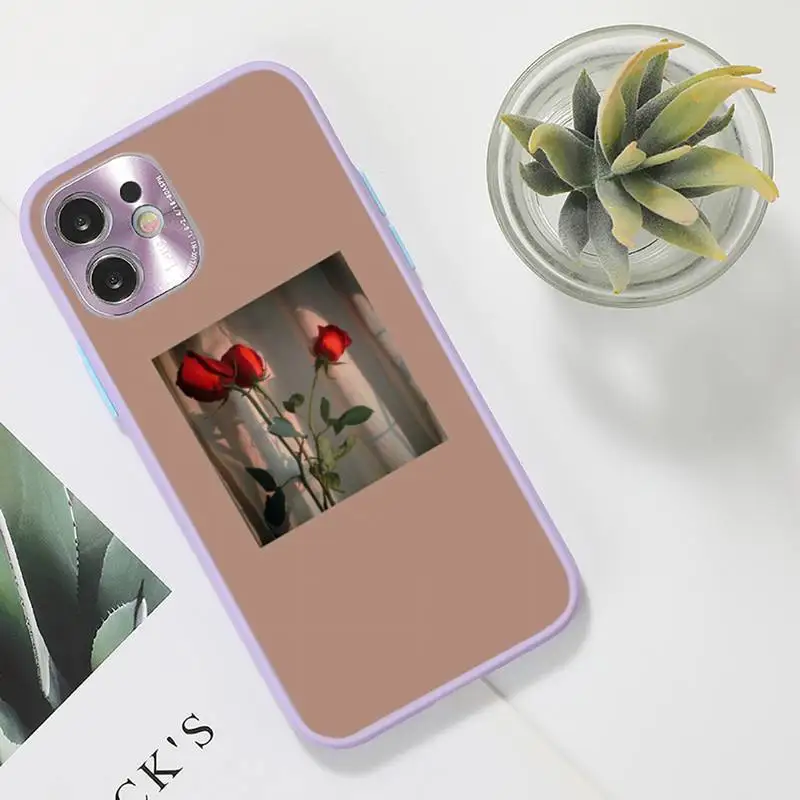 

Aesthetics songs lyrics Phone Case For iPhone 12 11 Mini Pro XR XS Max 7 8 Plus X Matte transparent Purple Back Cover