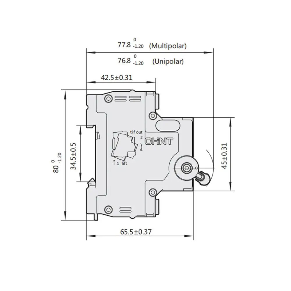 Миниатюрный автоматический выключатель 1P AC 230/400V 6 10 16 20 25 32 40 50 63A защита от