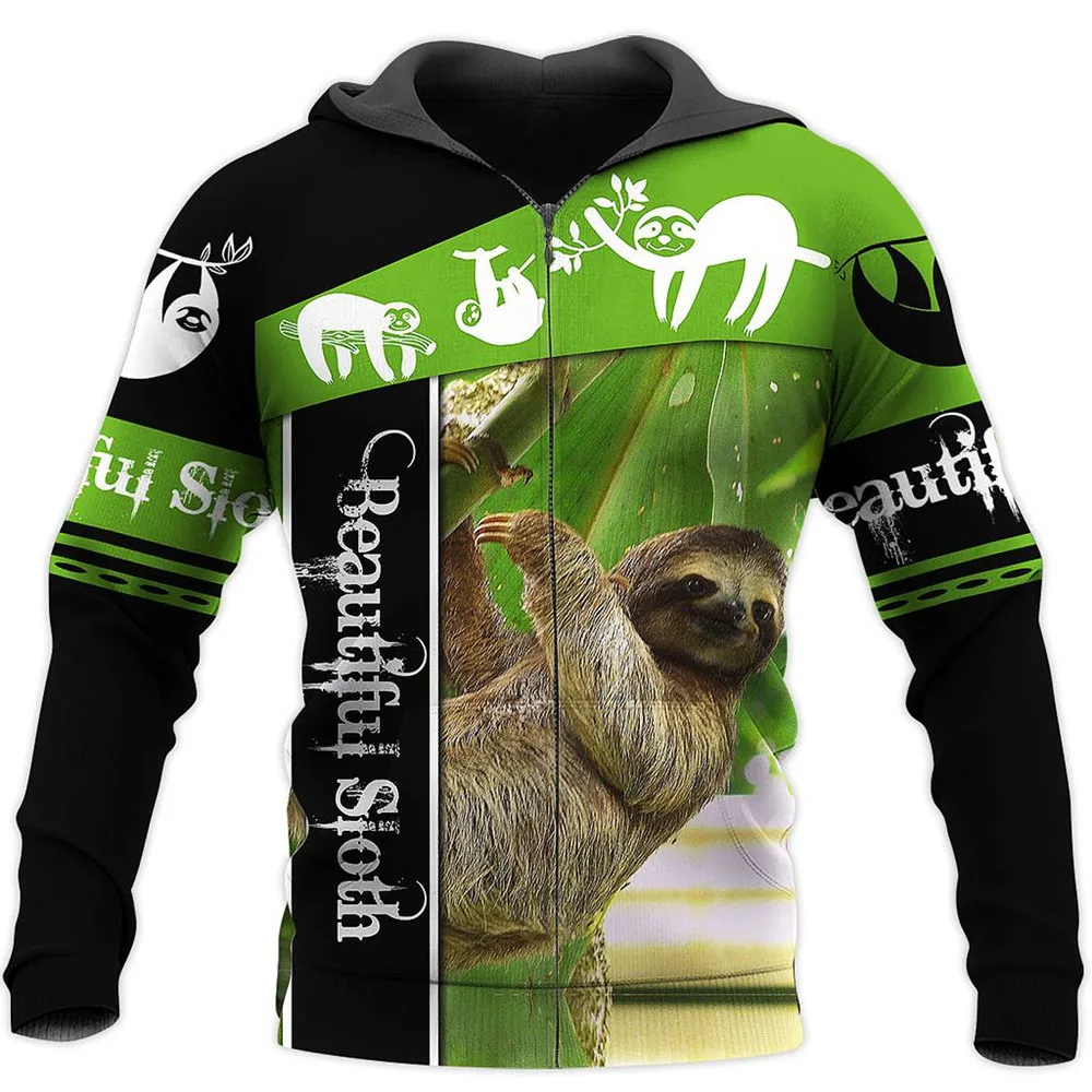 

Beautiful Sloth 3D Printed Hoodie Unisex Fashion Casual Sweatshirt Hip Hop Harajuku Zip Jacket