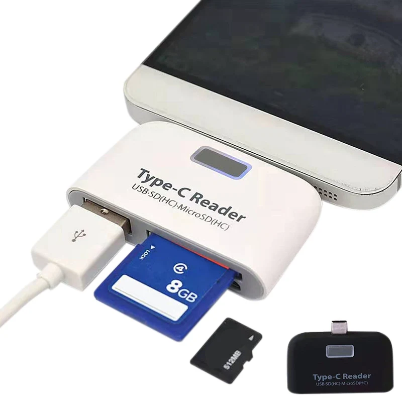 Горячий сплав TYPE C OTG портативный кард ридер SD/TF карта памяти расширение USB адаптер