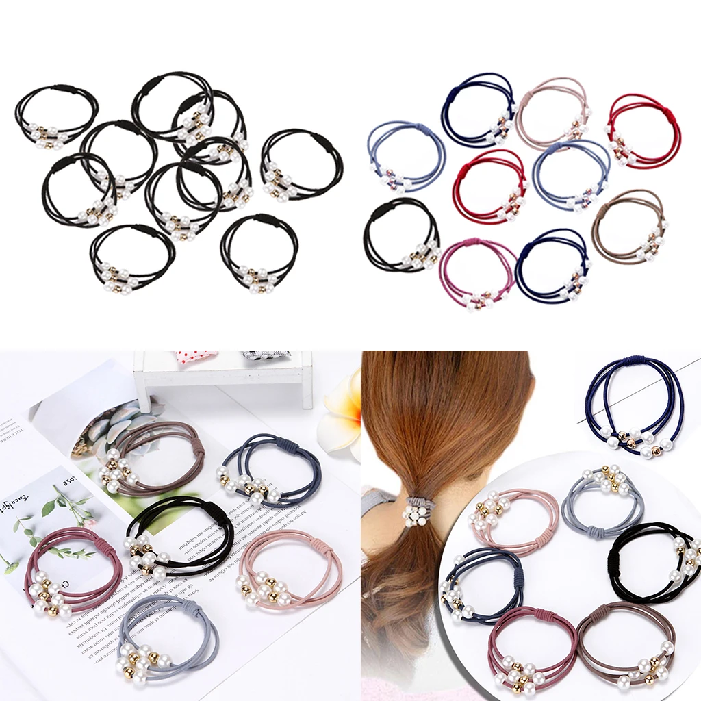 

10Pcs Hair Rope Ring Loop Elastic Hairband Ponytail Holder For Women