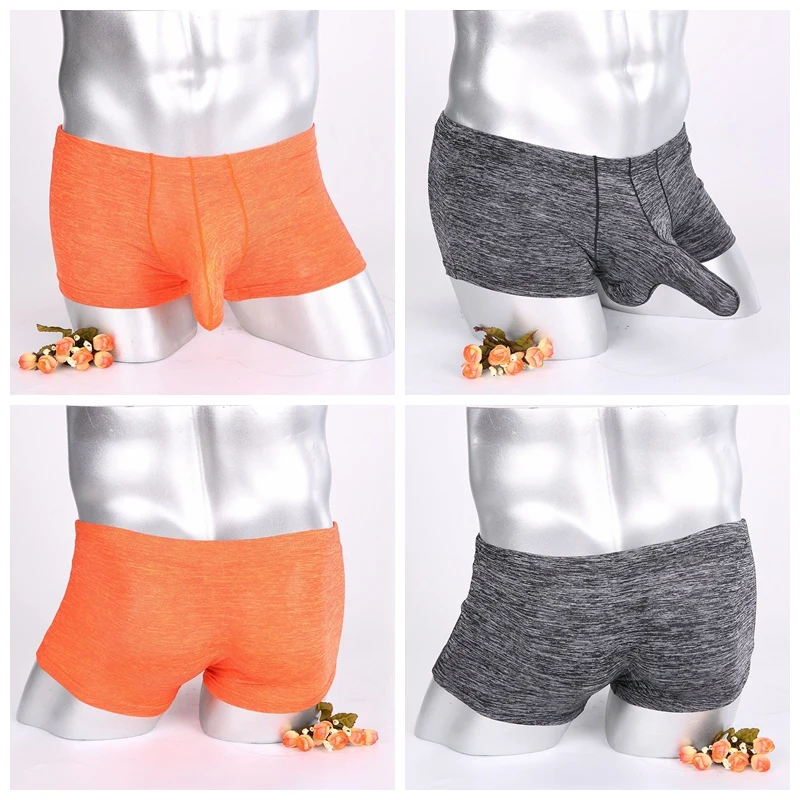 Мужские сексуальные боксеры Трусы из смеси хлопка для взрослых Колготки с низкой