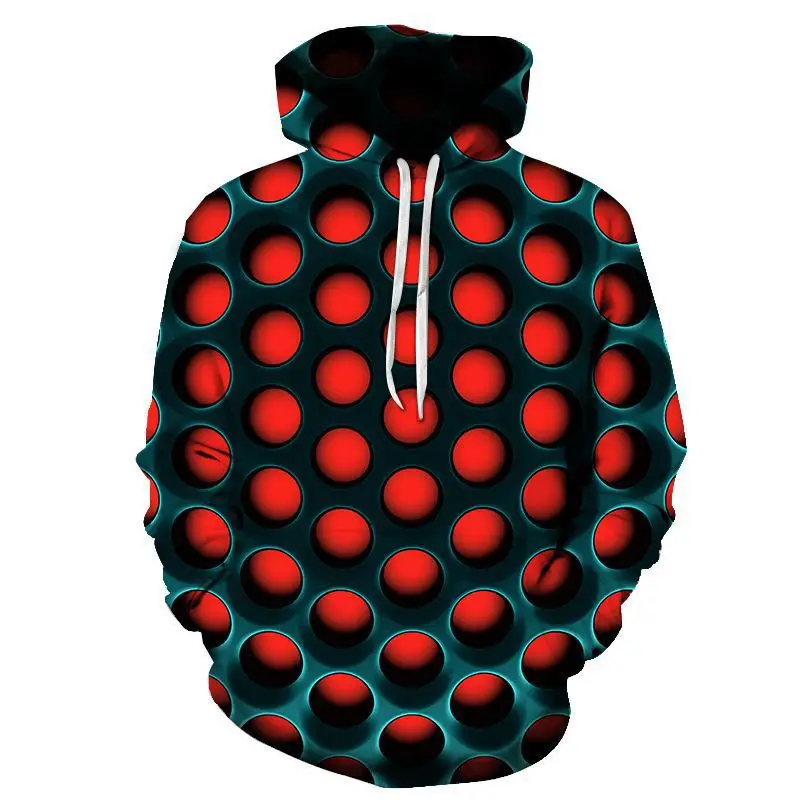 

2021 spring new unisex men's 3d printed sweatshirt fashion hoodie creative checkered casual long-sleeved street hip-hop pullover