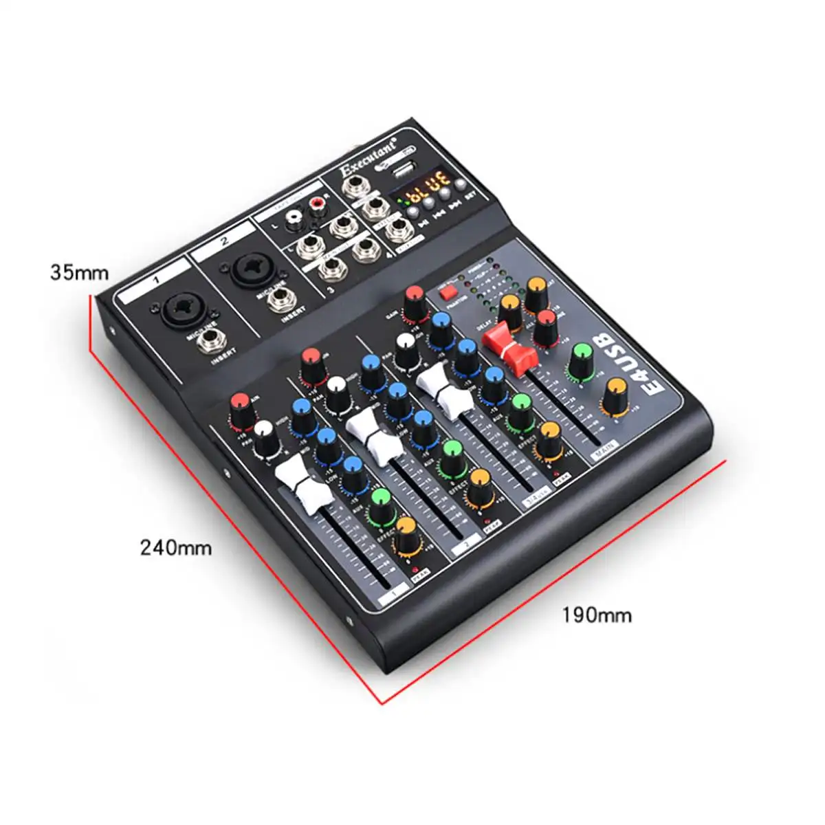 4 Channels Professional Studio Audio Mixer bluetooth USB DJ Sound Mixing Console 48V Phantom Powers Monitor Amplifier | Электроника