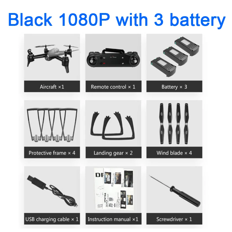 black 1080P ba 3 SG106 HD Дрон с двойной камерой 1080 P/4 K WiFi FPV в режиме реального времени воздушная видео широкоугольный оптический поток RC Квадрокоптер вертолет игрушки - Цвет: black 1080P ba 3