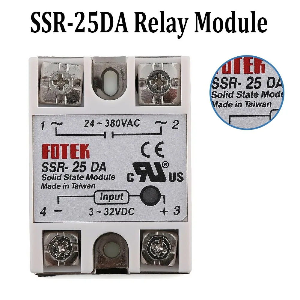 

Single Phase DC 3-32V To AC 24-380VAC SSR-40DA 40A Solid State Relay Module