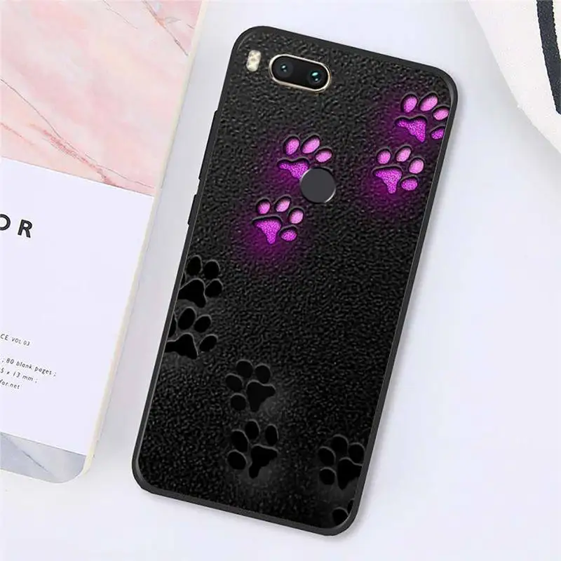 

Dog Foot Paw corlorful pattern Phone Cases For Xiaomi Redmi note 7 8 9 t k30 max3 9 s 10 pro lite Luxury brand shell funda coque
