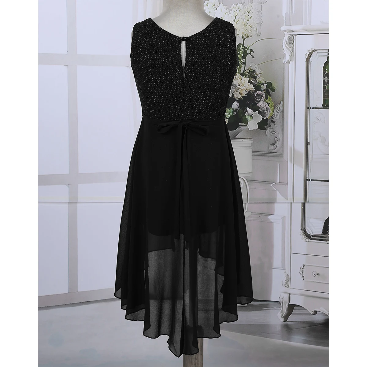 ChicTry Дети Подростки Элегантный без рукавов Блестящие Стразы шифон девушки день