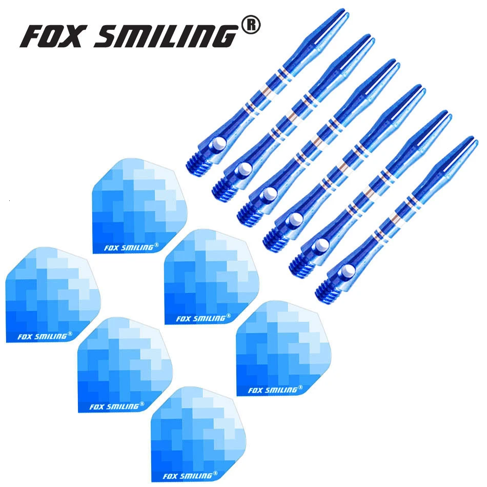 41mm 6 and 6 Fox Smiling 35/41 мм алюминиевый дротик валы и Дротика s Перелёты комплект Dardos перо Листья аксессуары для игры в дартс набор для Дротика настольные игры - Цвет: 41mm 6 and 6