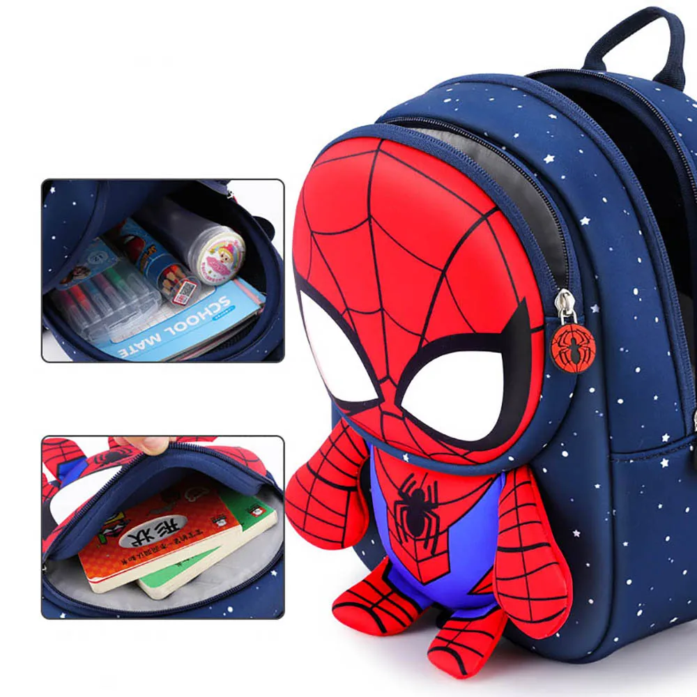 2021 New Disney Spider-Man School Bag Kindergarten Boys Children Cartoon Small Backpack Captain America Travel Super Light Bag