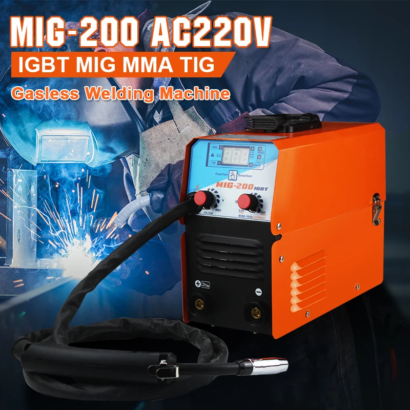 Мини MIG 200 AC220V СВАРОЧНЫЙ АППАРАТ IGBT сварочный аппарат MMA TIG 1 фаза Gasless мини с