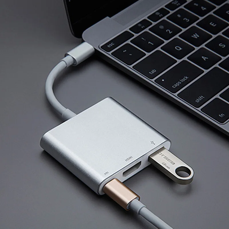 Адаптер USB 3 1 Type C к HDMI 0 удлинитель типа HD 4K для Macbook Air 12 конвертер | Электроника