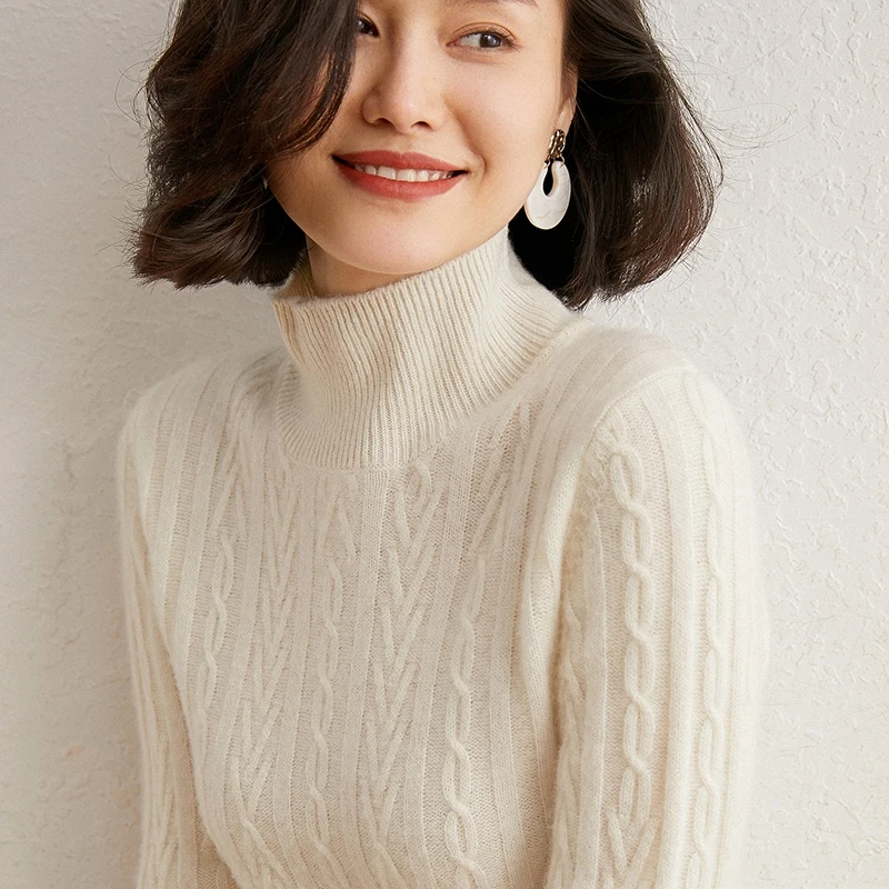 High-end New 100% Pure Cashmere Long Sweater Dress Women Sexy Knitted Dresses Female Fashion O-Neck Elasticity 7Colors Pullover