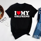 Забавная Мужская футболка I Love My Girl на День святого Валентина, графические футболки в стиле Харадзюку, Мужская футболка в стиле бойфренда с круглым вырезом, подарок на день Святого Валентина