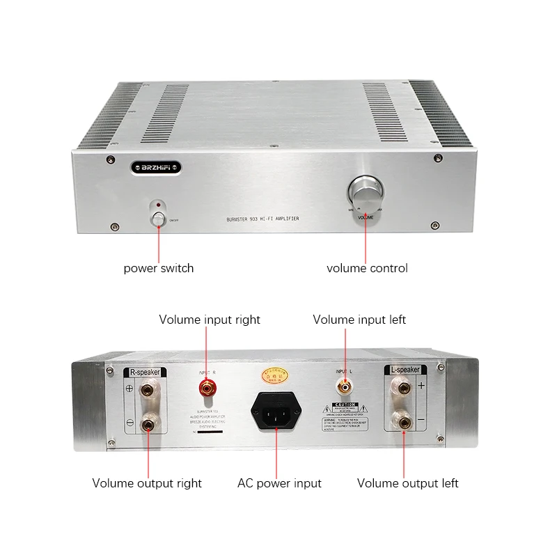 BRZHIFI Audio Classic Class AB Power Amplifier Refer to Berlin 933 Audiophile Stereo Amp For Speaker Home Theater Sound HiFi | Электроника