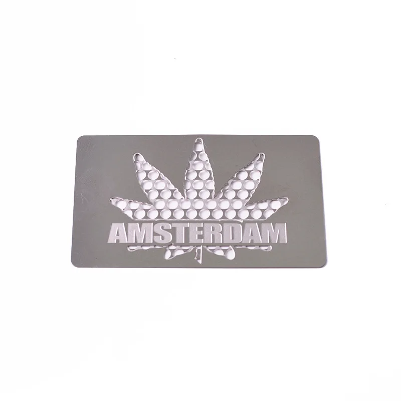 Tobacco Grinder Card Herb Weed Crusher Dry Herb Smoking Accessories Pocket Portable High Quality Stainless Steel - Color: 1pcs Maple leaf