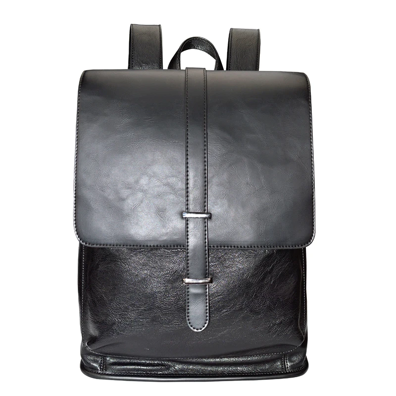 Мужской кожаный рюкзак из ПУ кожи водонепроницаемый деловой для ноутбука 14