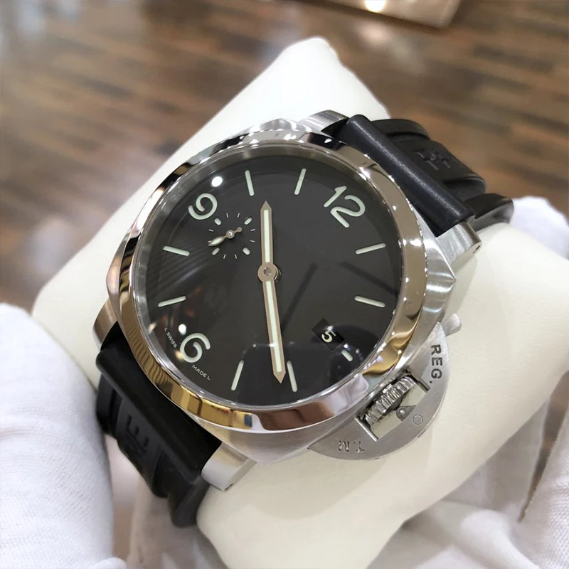 

Men's Watch Luxury Big Watch Men PAM-114 TOP BRAND Quartz Silicone Wristwatch Sport Chronograph PANERAI- Clock Relogio Masculino