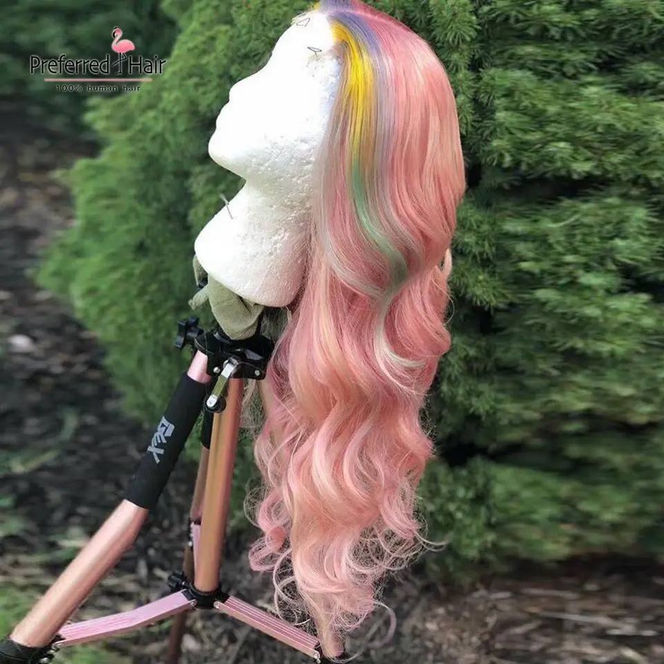Предпочтительный парик с выщипываемым розовым оттенком бразильский Омбре на