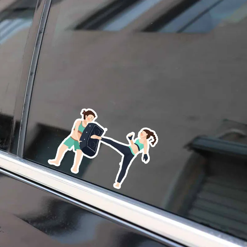 EBdecal Cartoon Lovely Girl Sport Taekwondo For Auto Car/Bumper/Window/Wall Decal Sticker Decals DIY Decor CT10622 | Автомобили и