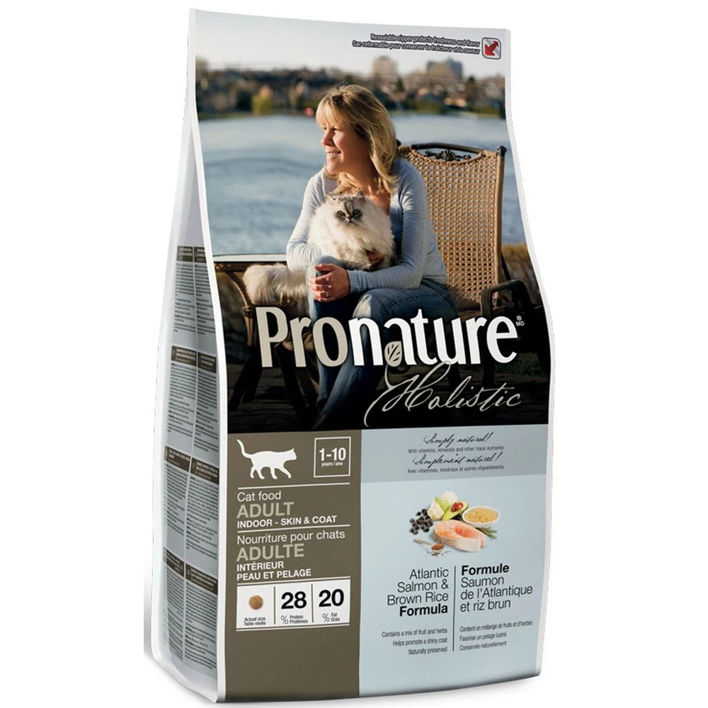 Корм сухой &quotPronature Holistic" для кошек кожи и шерсти лосось с рисом 5 44 кг | Дом сад