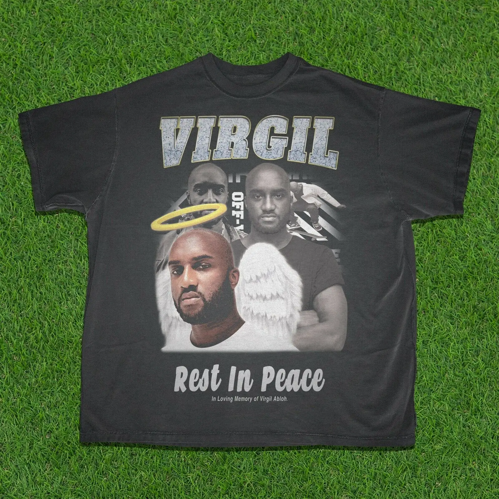 Черная футболка с надписью виргил | Мужская одежда