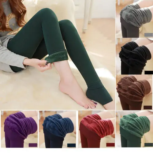

Fashion Womens Winter Thick Warm Fleece Lined Thermal Stretchy Slim Skinny Leggings Long Trousers Clothes Pantalon