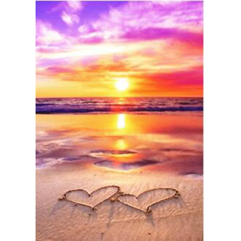 

5D алмазная живопись закат/Любовь пляж своими руками полная квадратная круглая дрель крест прилипающая вышивка пейзаж украшение для дома ремесла CM01