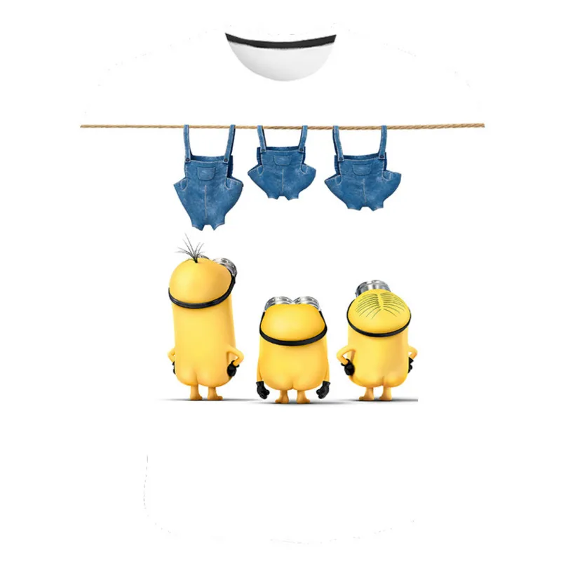 

Cute little cartoon 2020, boys and girls T-shirt print little yellow cartoon cartoon, Kawai summer beach crew neck, boy T-shirt