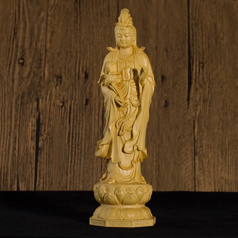 Резьба из самшита украшения для западных тройных святых амитха Бодхисаттва