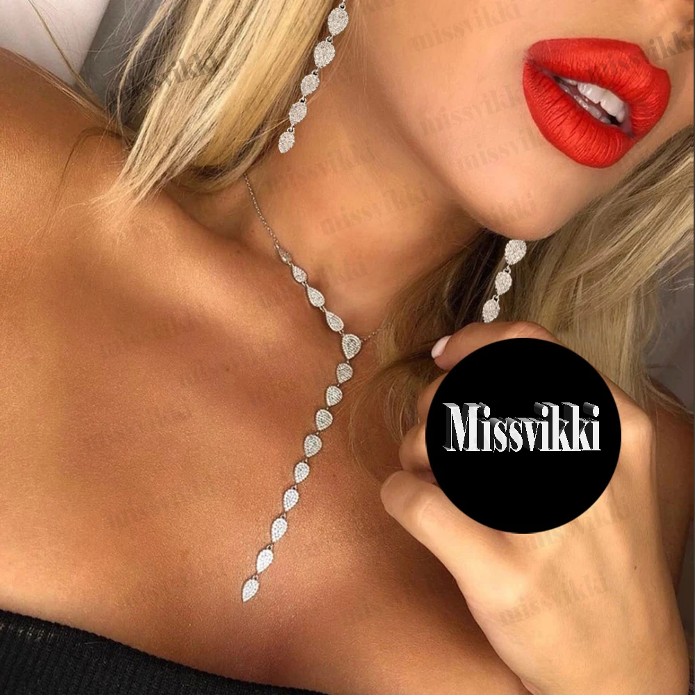 

Soramoore Luxury Romantic Fashion Long Pendant Necklace Chain Jewelry for Women Girl Bridal Wedding Party Full Shiny CZ 2022