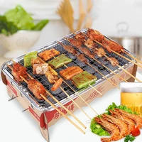 eco friendly 1 set convenient long lasting charcoal grill disposable camping cookware