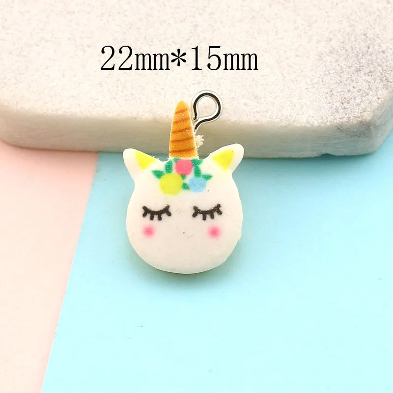 

20Pcs Kawaii Resin Rainbow Unicorn Flat back Cabochon Charms for DIY Crafts Earring key chain Pendant Jewelry Making