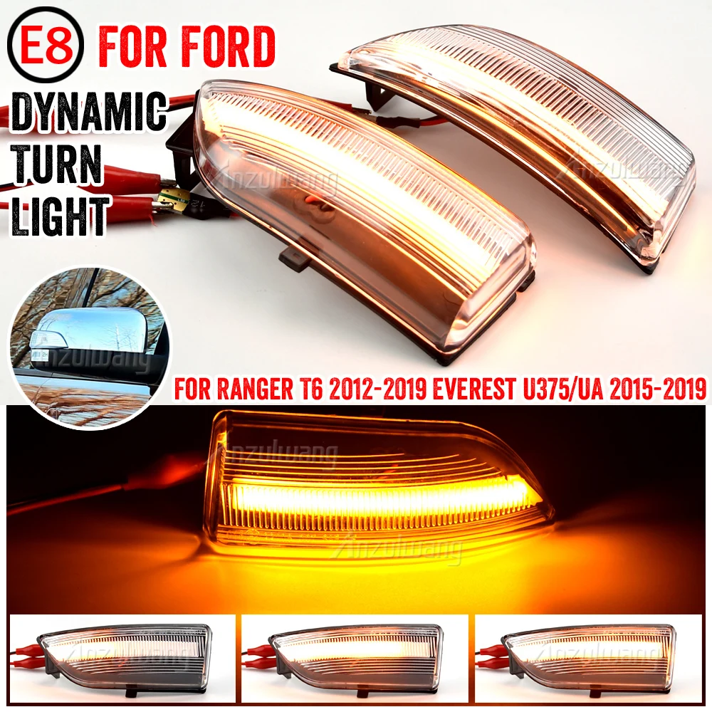 

Светодиодные динамические боковые зеркала, 2 шт., световой индикатор для Ford Ranger T6 2012-2019 Raptor Everest