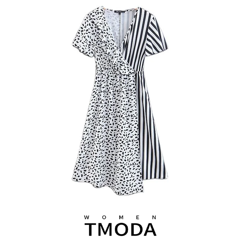 Модное шикарное платье с запахом T MODA Za пикантное женское пляжное оборками