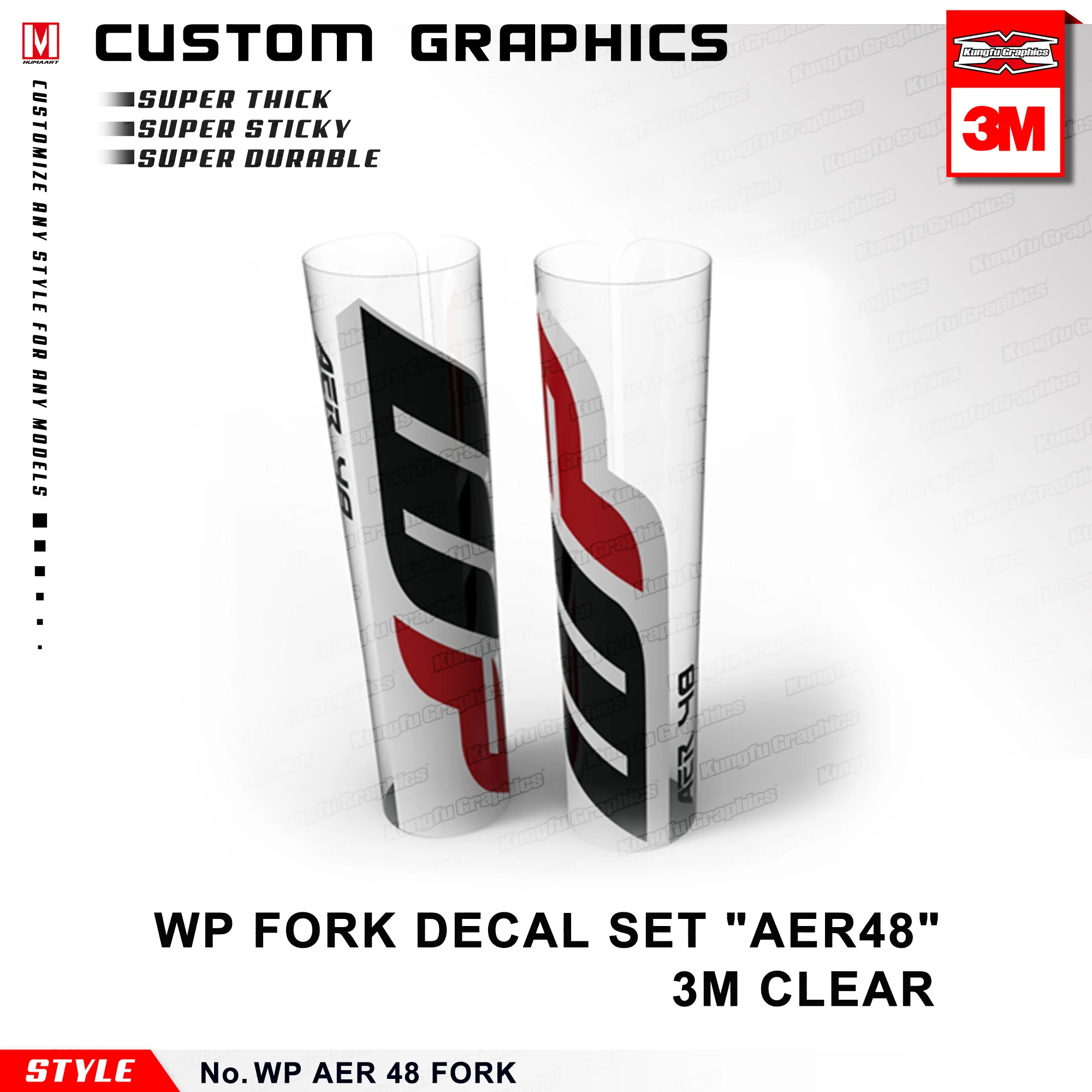 И рисунком кунг фу Графика WP подвеска наклейки завод спереди на вилке для MX Байк