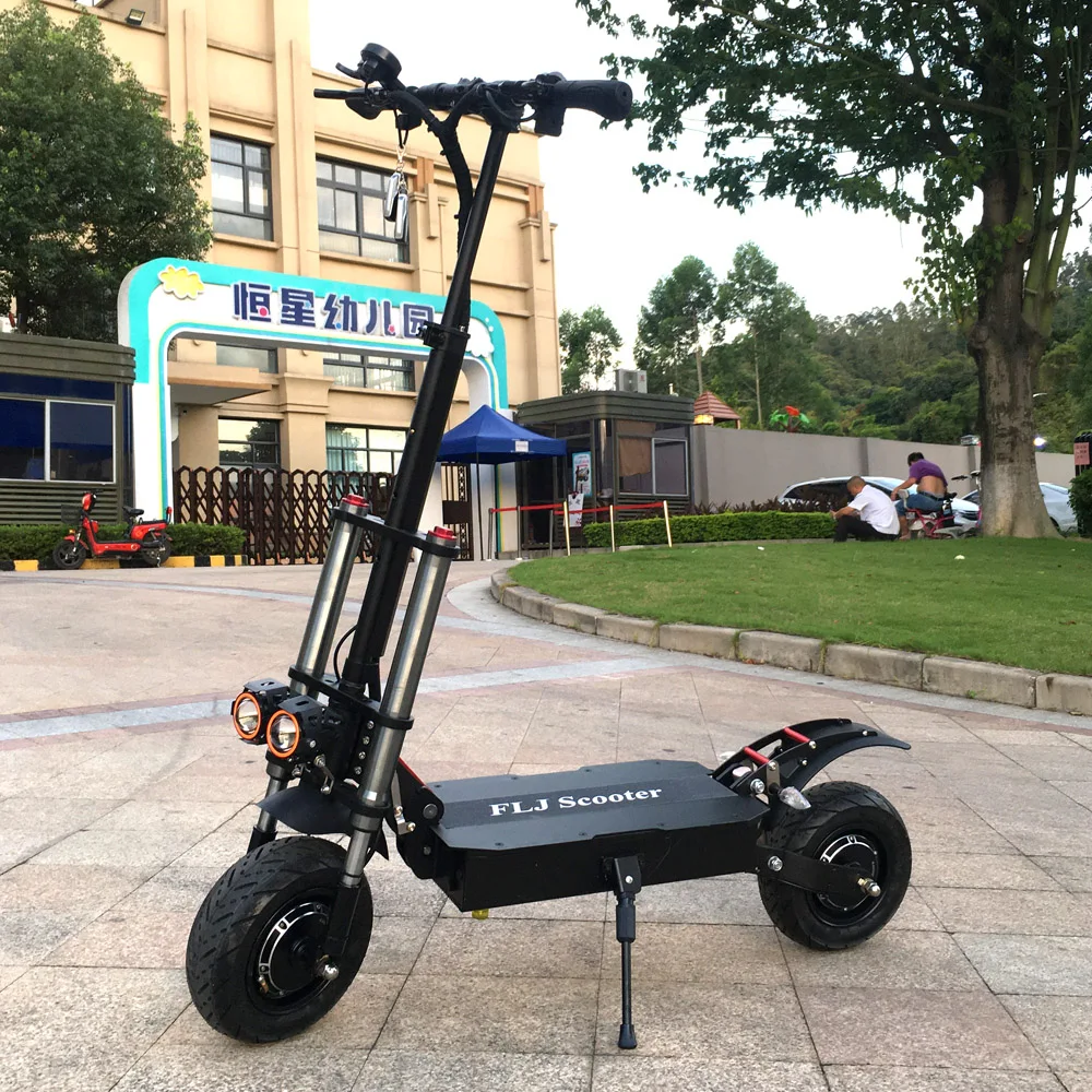Günstig FLJ 6000W Dual Motor Elektrische Roller Mit 11inch Vakuum Reifen Auf Road-Off-Road E Bike Kick Roller