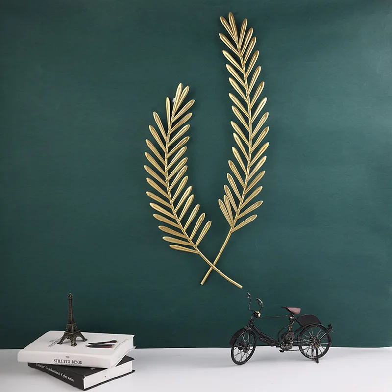 

Golden wheat ear Wall decoration Nordic Light luxury metal wall hanging on living room background room decoration home