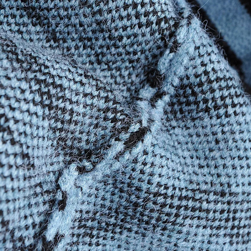 

Chic Knitted Ladies Sweater Animal Grain Female Streetwear Pullover Contrast Color Soft Women Jumper