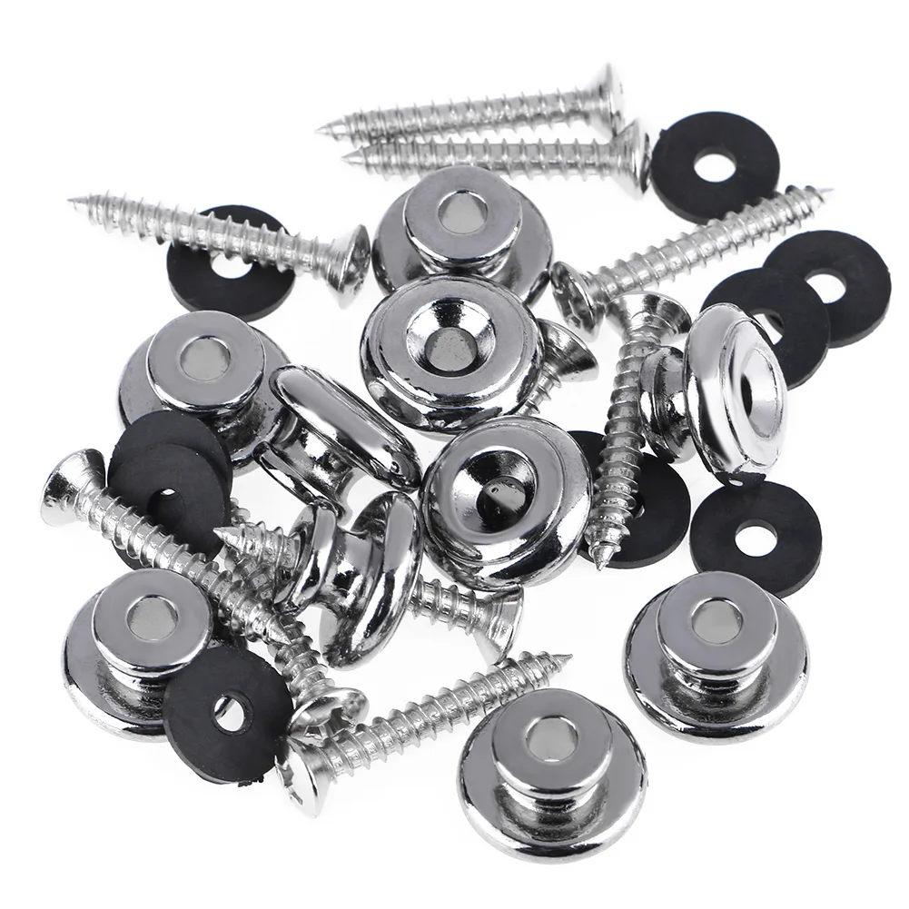 10 шт./лот хромированные кнопки для гитары ремешки замки металлические концевые