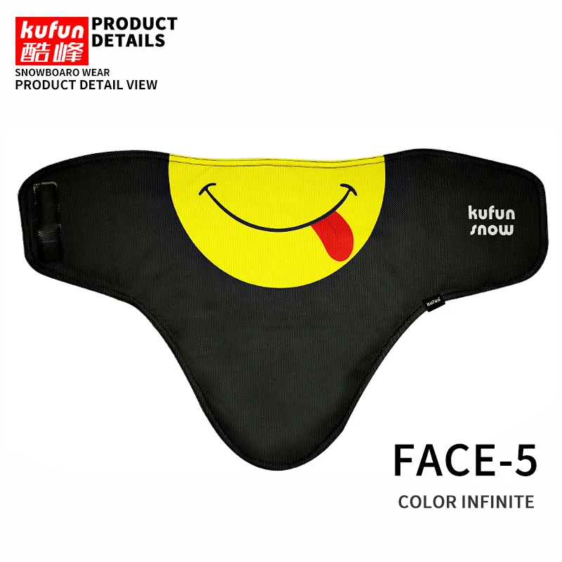 Adult Ski bicycle Face Mask Cycling Winter Warm bike Scarf Protection half Face Mask Snowboard Hood Balaclavas mens kids women - Цвет: Adult 5 smile