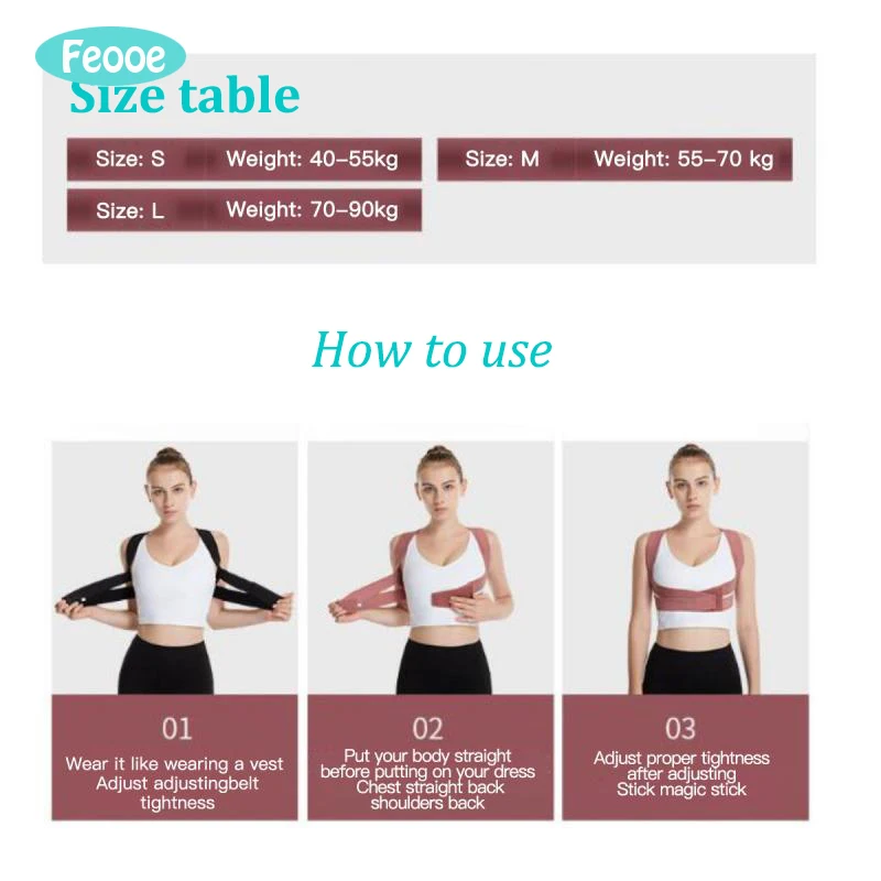 

Feooe 2021 Invisible Kyphosis Correction Belt Anti-kyphosis Back Posture Corrector Belt Clavicle Spine Back Shoulder Lumbar